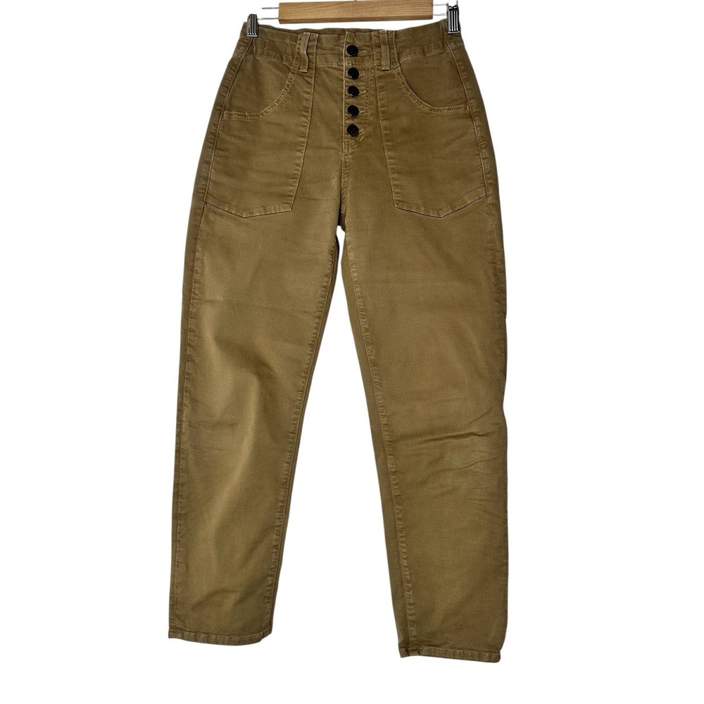 Veronica Beard ARYA Pants Women's Size 25 Straight High Rise Stretch Khaki - Picture 2 of 11